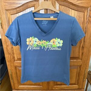 Blue 84 V-Neck Maui Hawaii Floral Tee